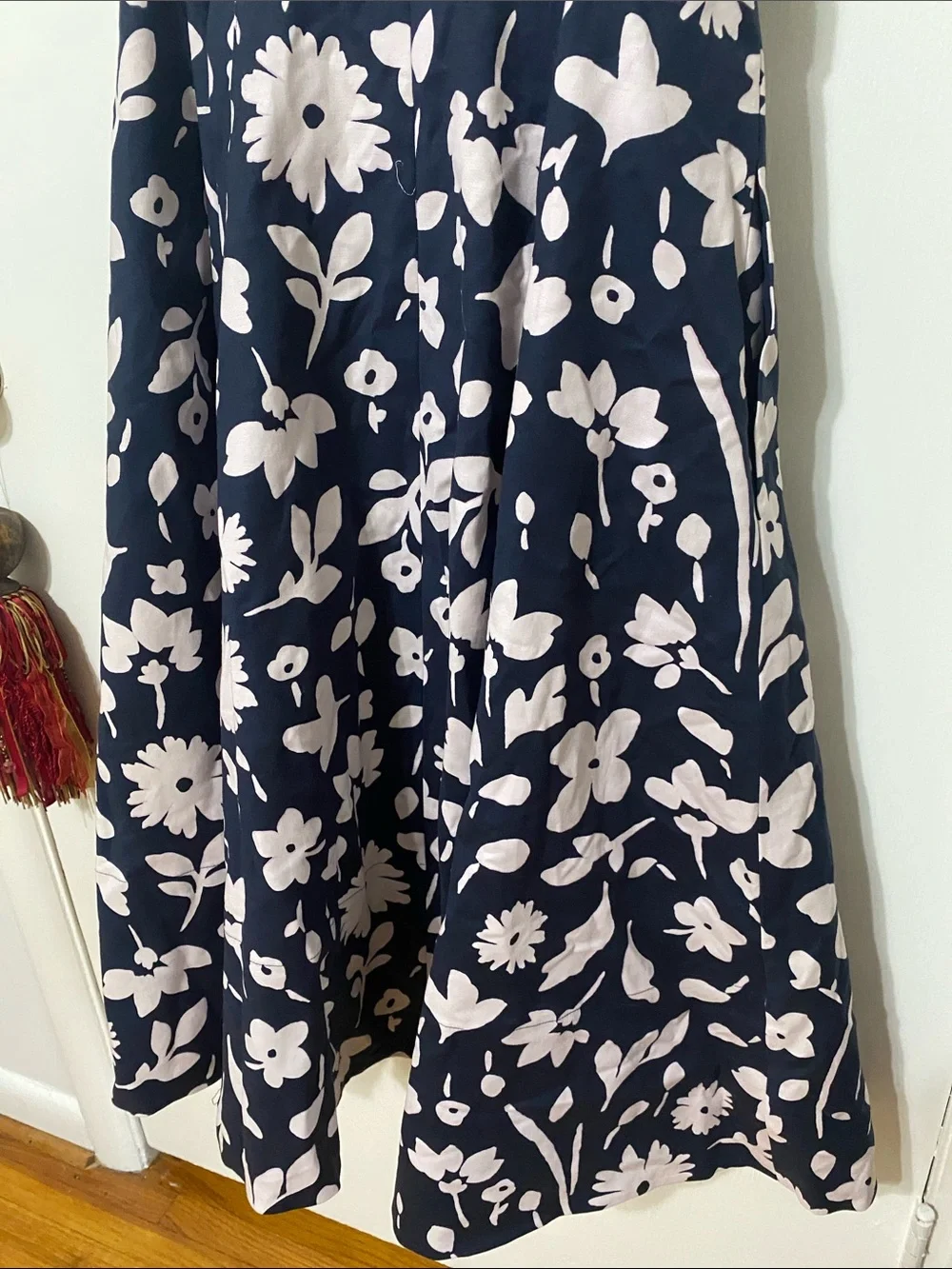 kate spade Navy and Light Pink One-Shoulder Floral Dress